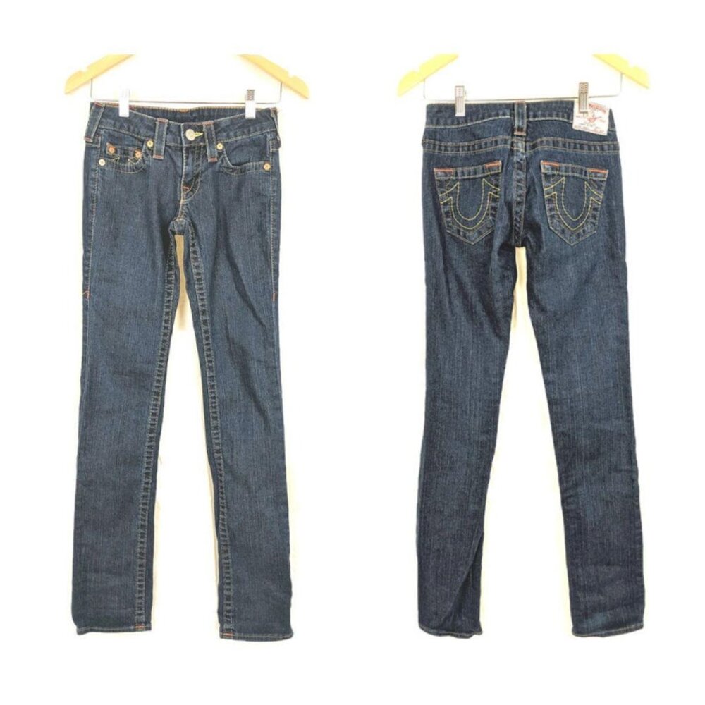 True Religion Johnny‎ Jeans Womens 26 Blue Straight Leg Dark Wash Casual
